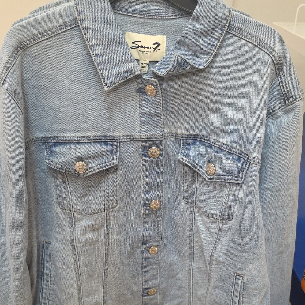 Seven7 Women's Classic Light Blue Jean Jacket